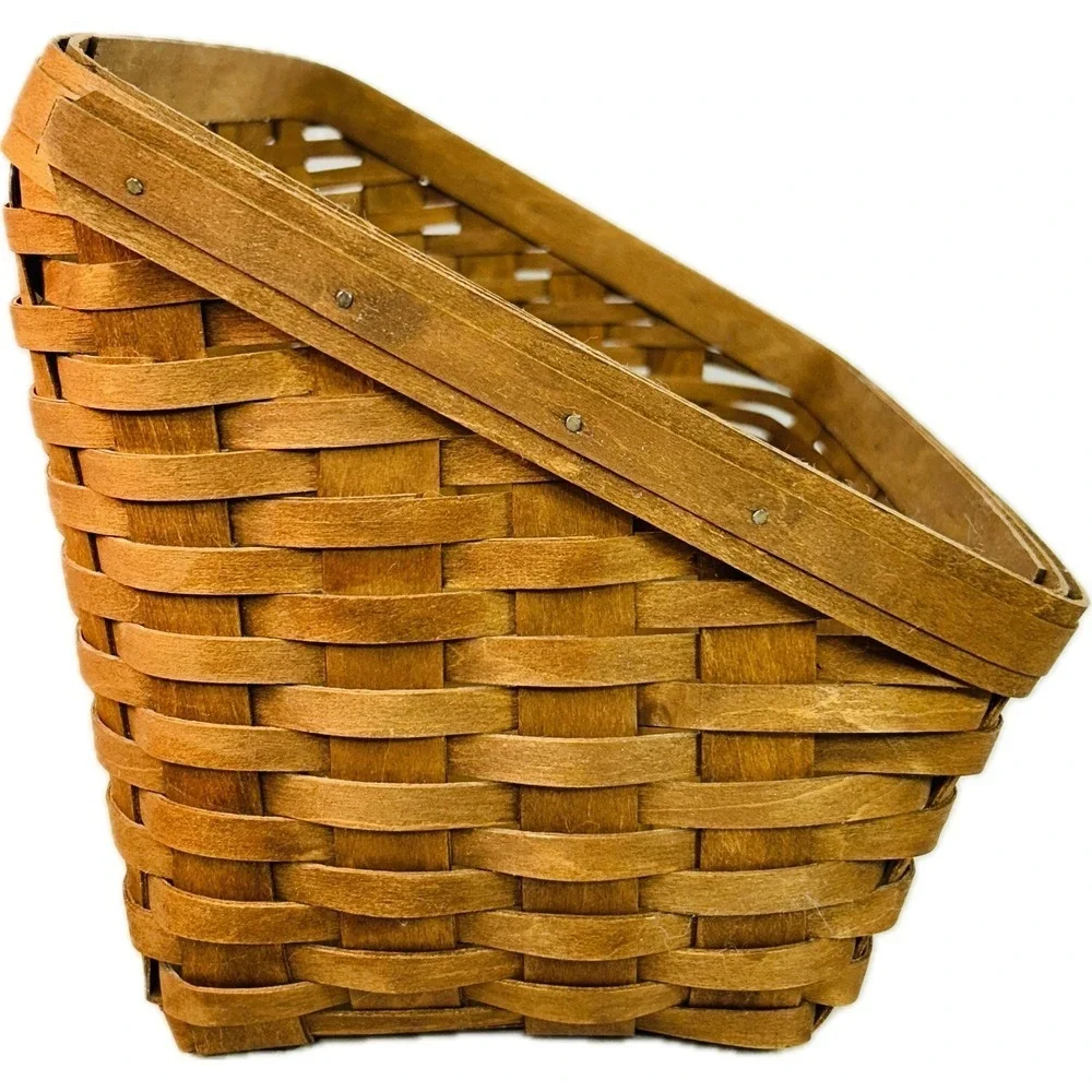 Longaberger 2007 LARGE DESKTOP Rich Brown Basket Wood Dividers‎ Liner Protector